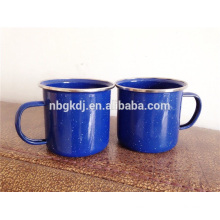 blue milk and coffee enamel mugs
